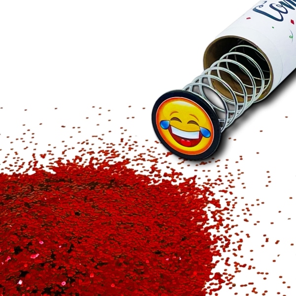 Spring Loaded Glitter Bomb | Red Glitter | Increase The Size | Increase The Glitter | Add A Custom Message To The Inside & Outside | Add Stickers To The Inside & Outside | Anonymous Prank Website | Prank Mail | Ship Your Enemies Glitter