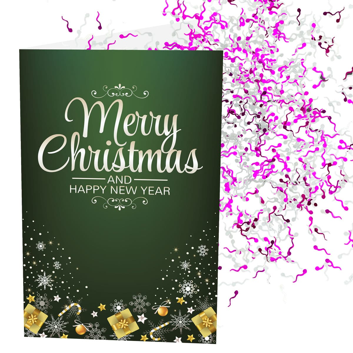 Jizz Bomb Card | Merry Christmas And Happy New Year | Increase The Glitter | Add A Custom Message To The Inside & Outside | Add Stickers To The Inside & Outside | Anonymous Prank Website | Prank Mail | Ship Your Enemies Glitter